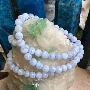Blue Lace Agate Bracelet Appr. 6 mm